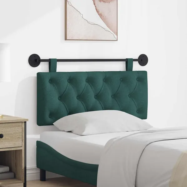Tête de lit suspendue Vert foncé Tissu