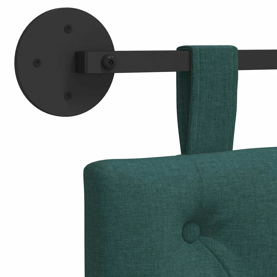 Tête de lit suspendue Vert foncé Tissu - 9