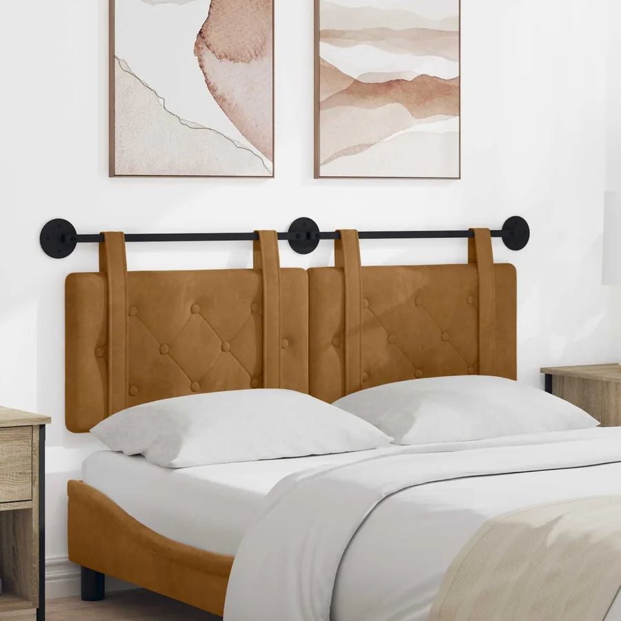 Tête de lit suspendue Marron Velours