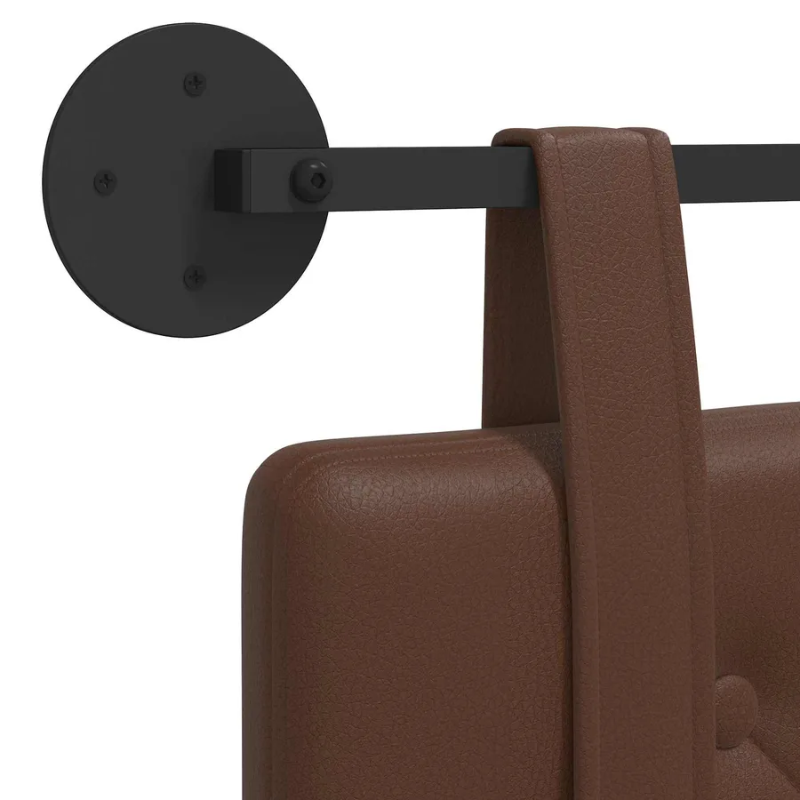 Tête de lit suspendue Marron Simili cuir - 9