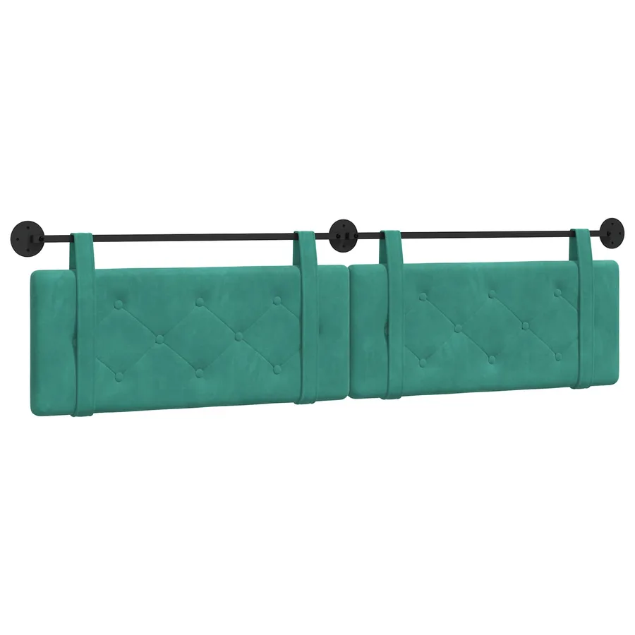 Tête de lit suspendue Turquoise Velours - 2