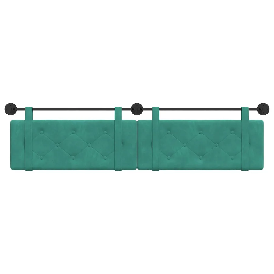 Tête de lit suspendue Turquoise Velours - 5