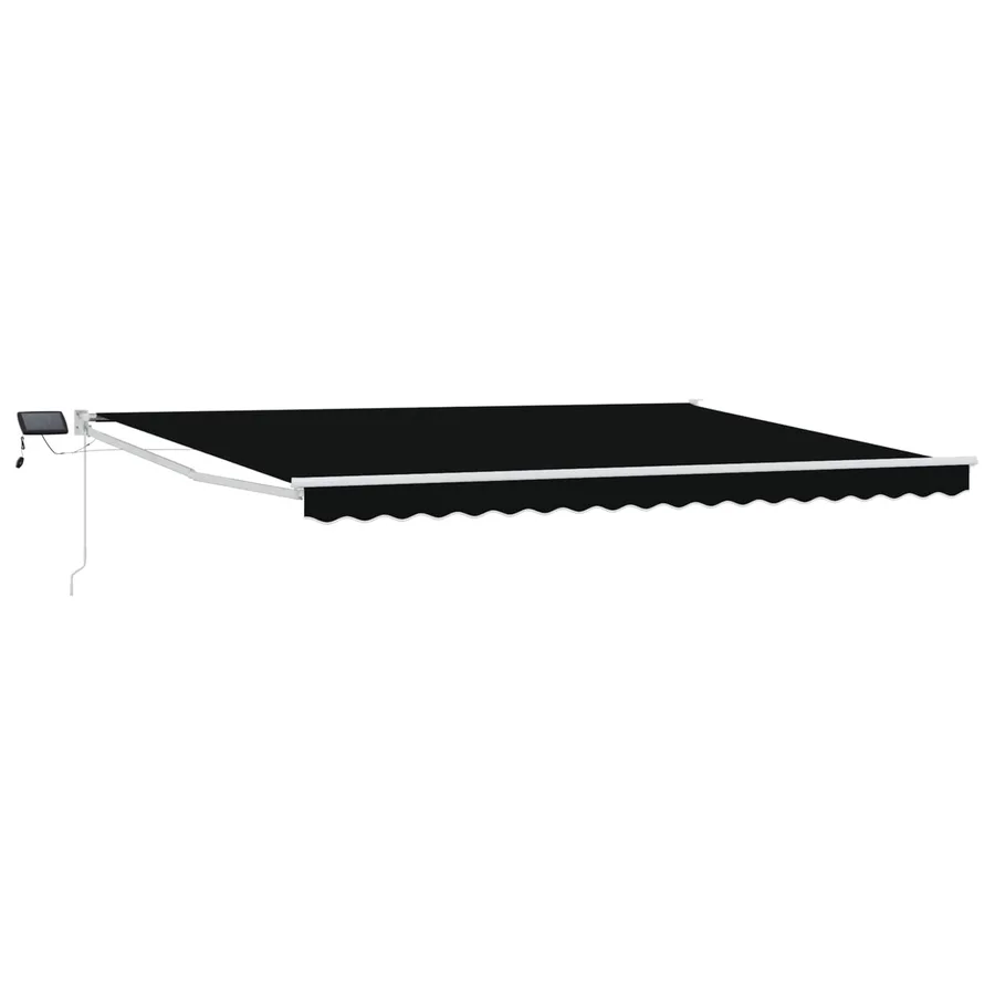 Store rétractable manuel avec LEDs Noir et Blanc 4 × 3 m - 2