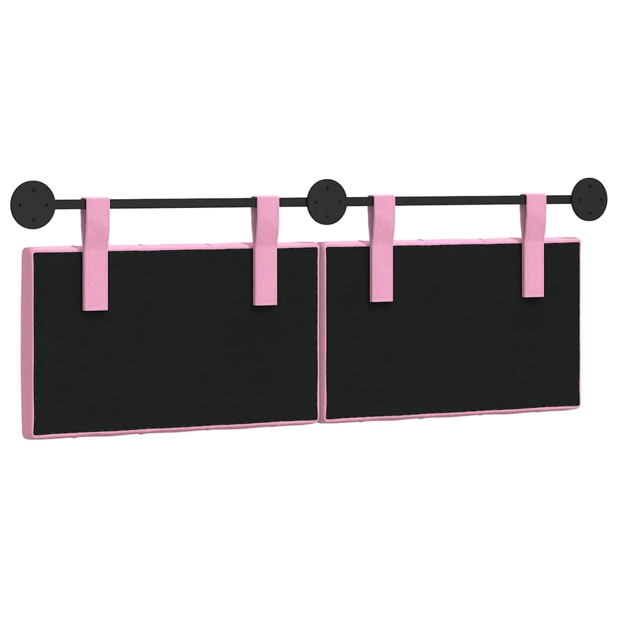 Tête de lit suspendue Rose Tissu - 7