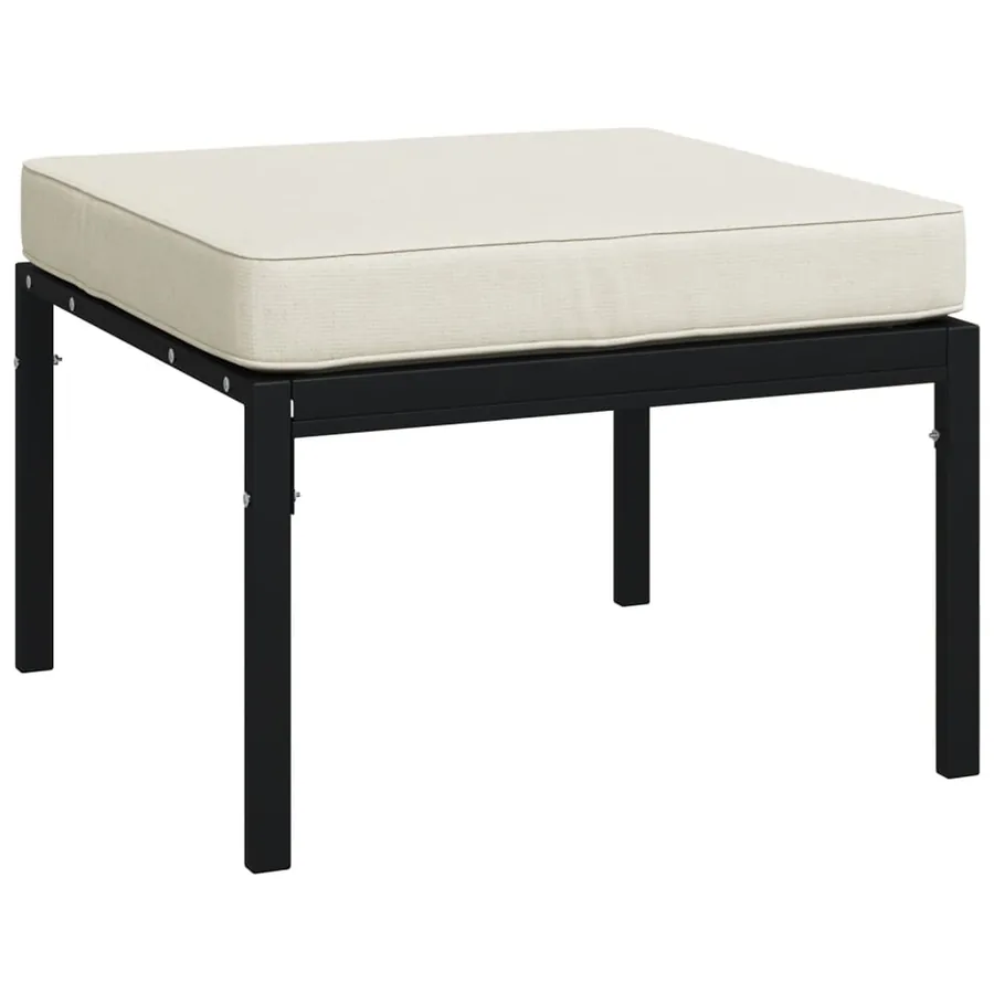 Salon de jardin 5 pcs avec coussins sable acier - 8