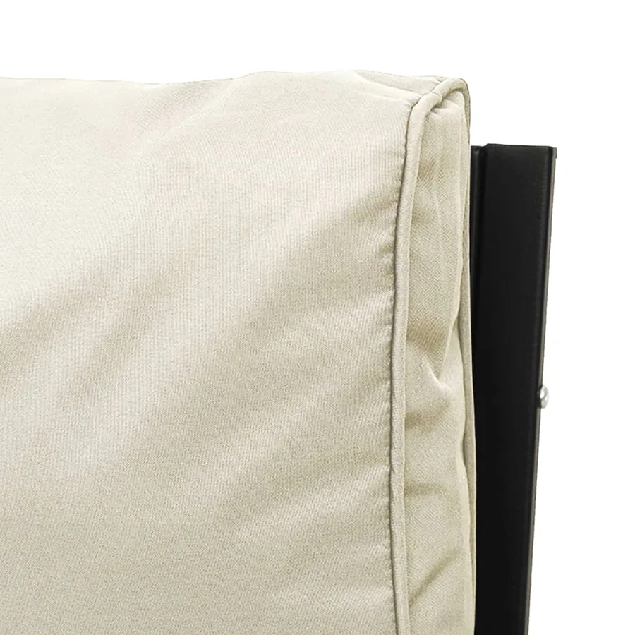 Salon de jardin 5 pcs avec coussins sable acier - 9