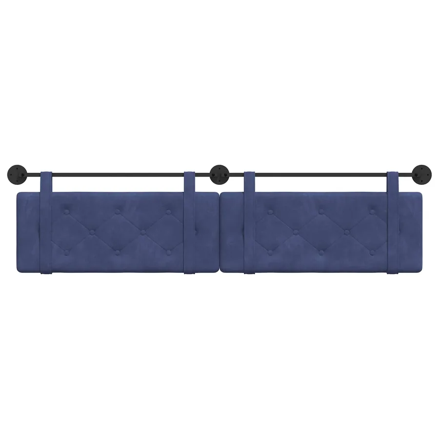 Tête de lit suspendue Bleu police Velours - 5