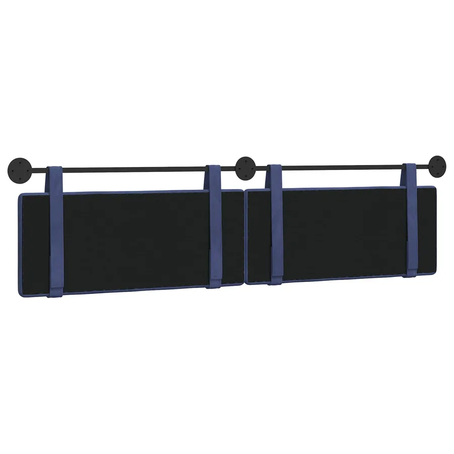 Tête de lit suspendue Bleu police Velours - 7