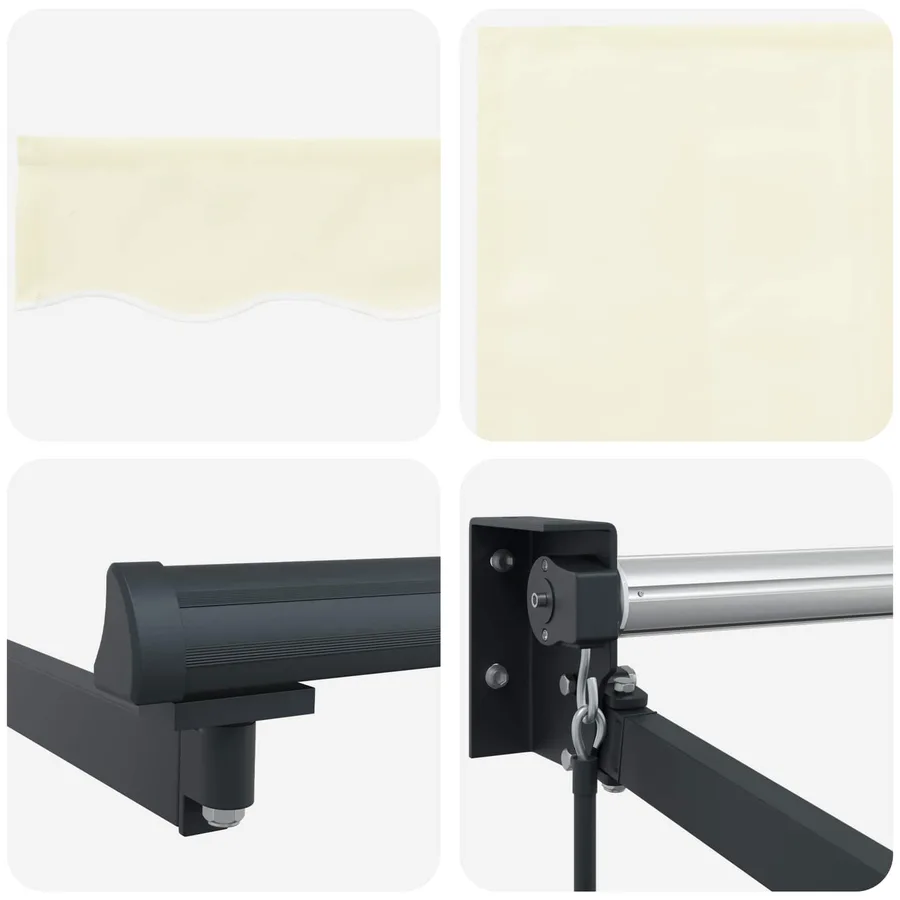 Auvent rétractable Crème 3,5 x 2 m 100% Polyester et Aluminium - 7