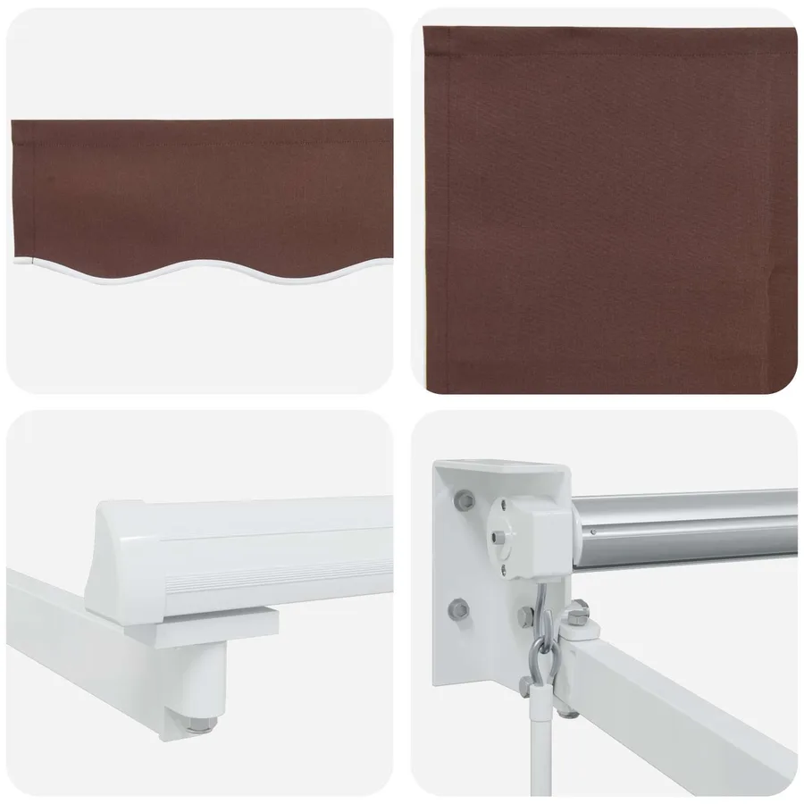 Auvent rétractable Marron 2,5 x 2 m 100% Polyester et Aluminium - 7