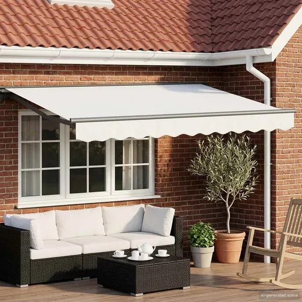 Auvent rétractable électrique Blanc et anthracite 3 x 2,5 m