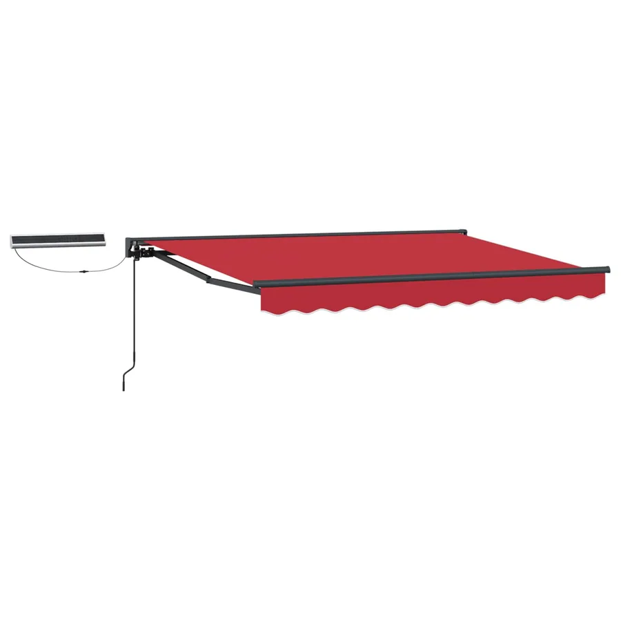 Auvent rétractable électrique Rouge et Anthracite 3 x 2,5 m - 2