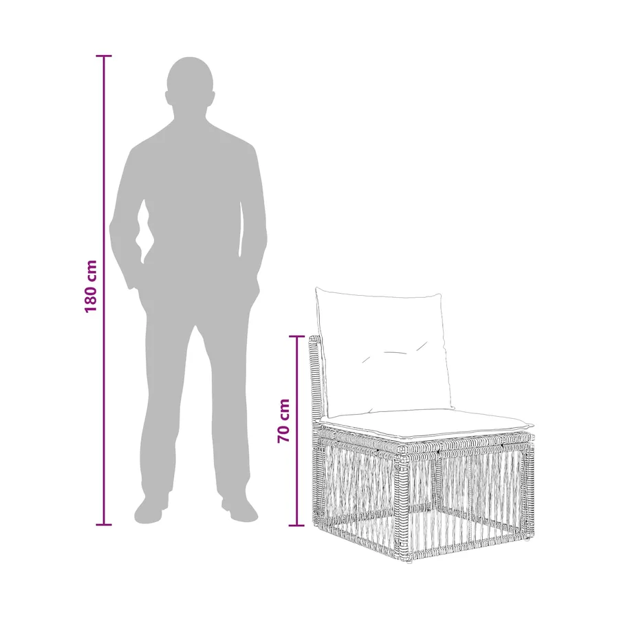 Ensemble de canapé de jardin 13 pcs Beige polyrotin - 8