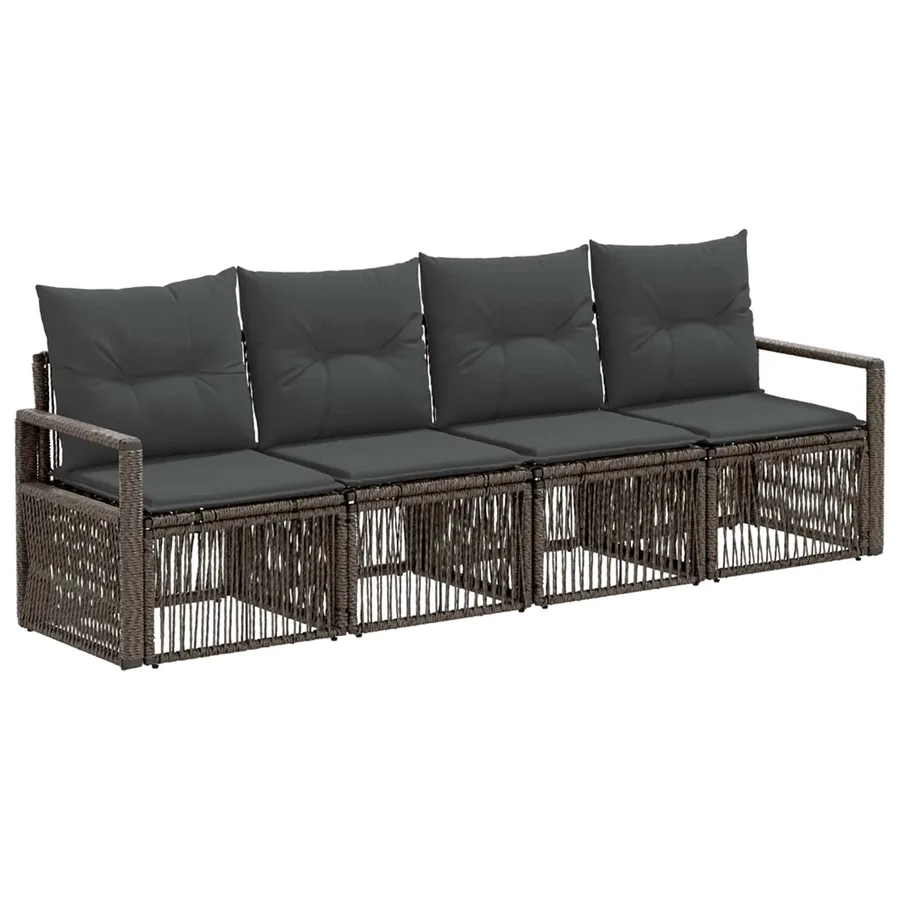Ensemble de canapé de jardin 4 pcs Gris polyrotin - 2