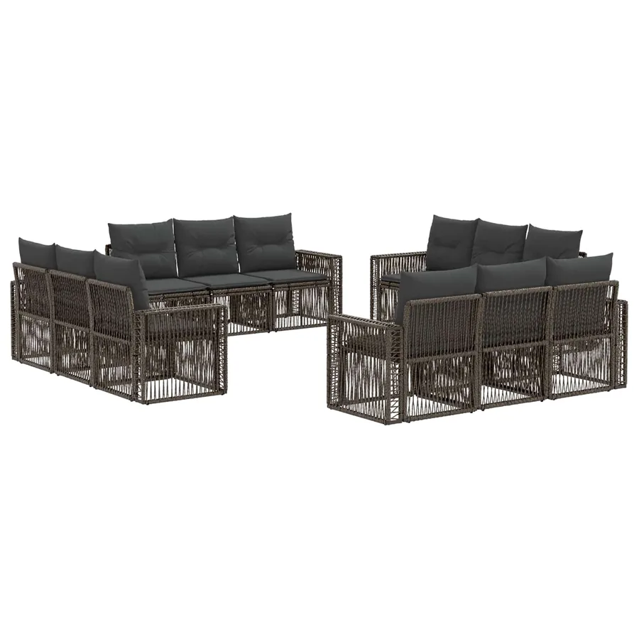 Ensemble de canapé de jardin 12 pcs Gris et Gris foncé
