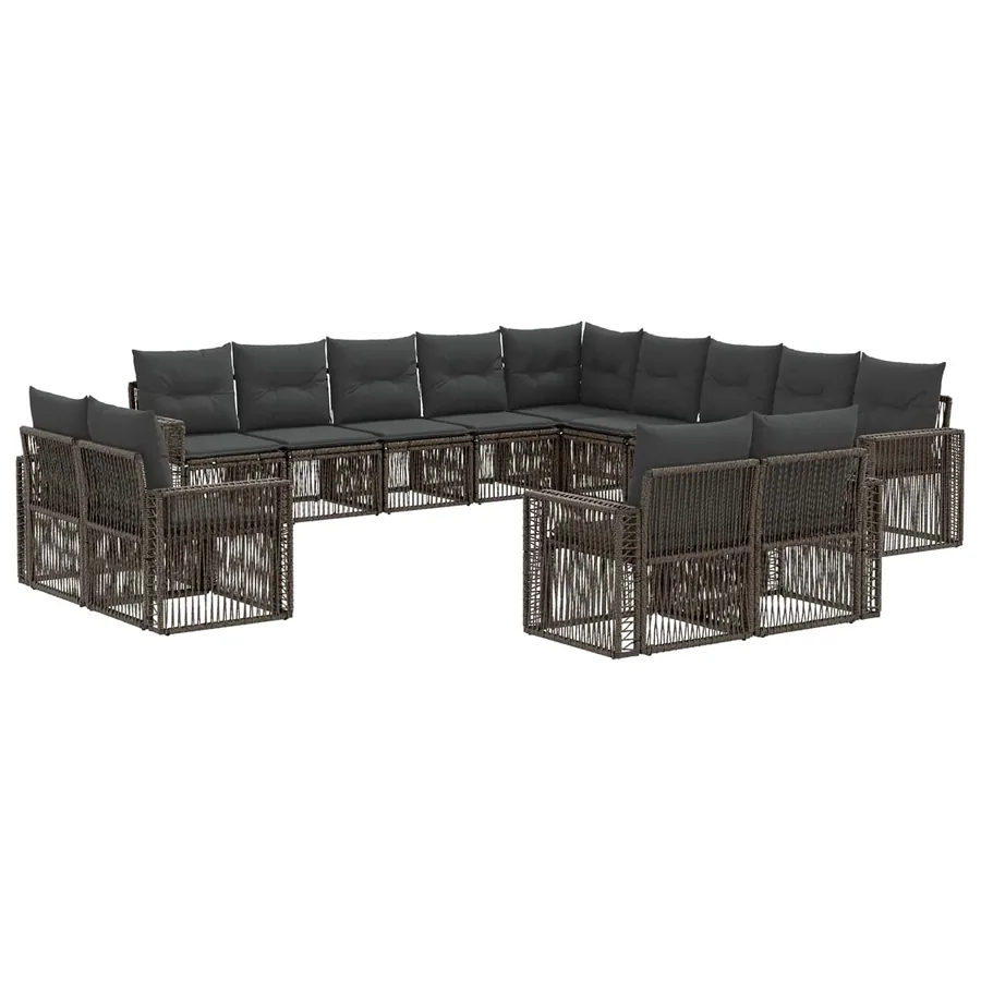 Ensemble de canapé de jardin 13 pcs Gris et Gris foncé