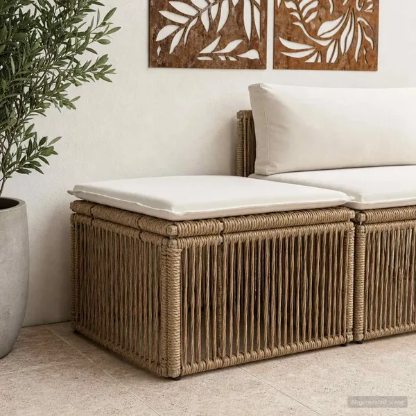 Tabouret Beige polyrotin