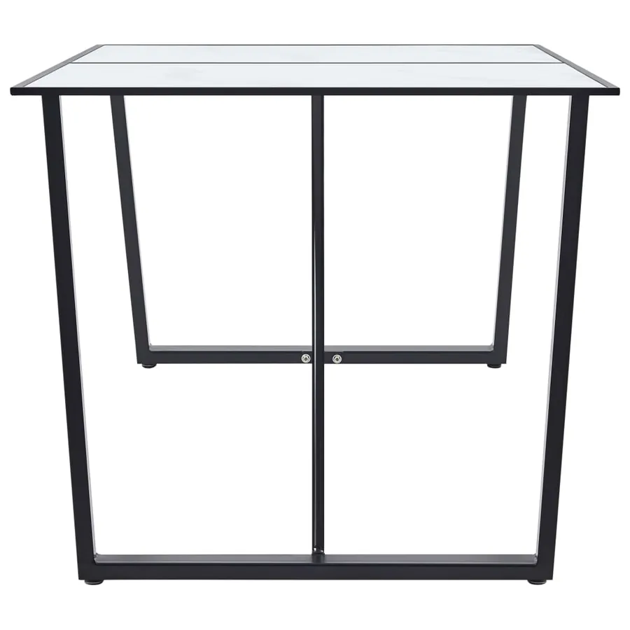 Table de salle à manger Blanc 160x80x75 cm Verre trempé - 3