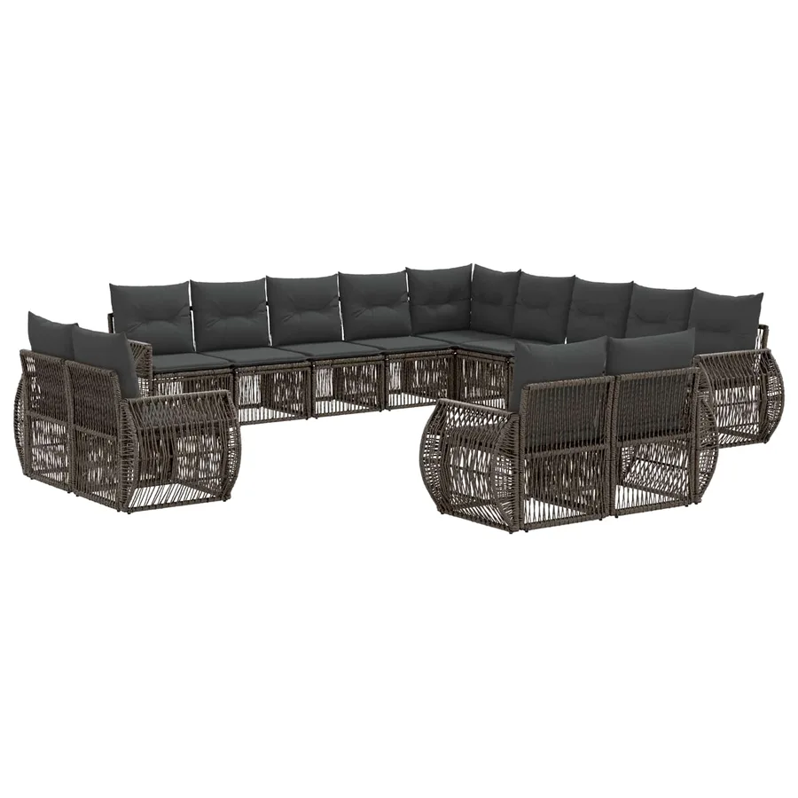 Ensemble de canapé de jardin 13 pcs Gris et Gris foncé - 2