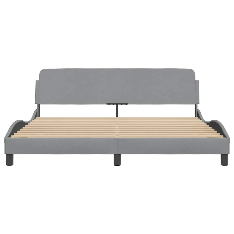 Cadre de lit Dover Gris clair 180x200 cm tissu - 4