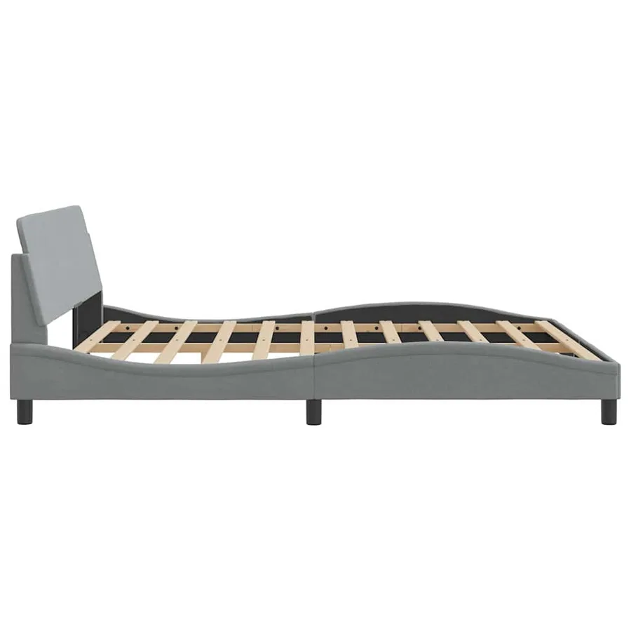 Cadre de lit Dover Gris clair 180x200 cm tissu - 5