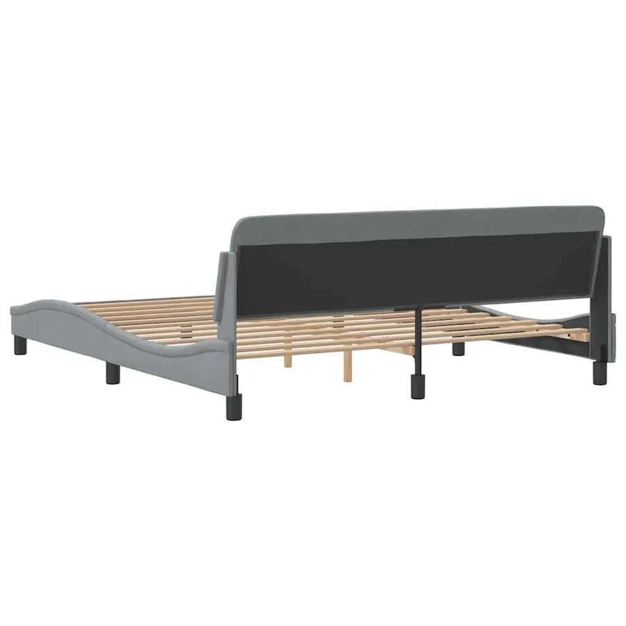 Cadre de lit Dover Gris clair 180x200 cm tissu - 6