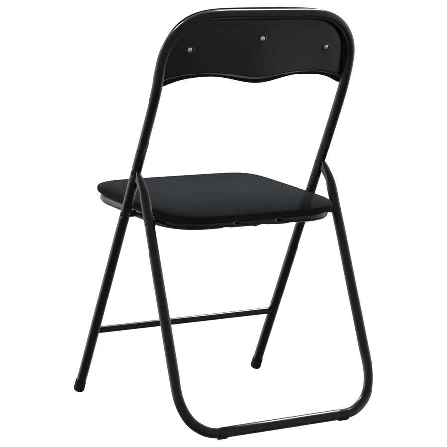 Chaise pliante 2 pcs Noir 48 x 44 x 78 cm Velours - 7