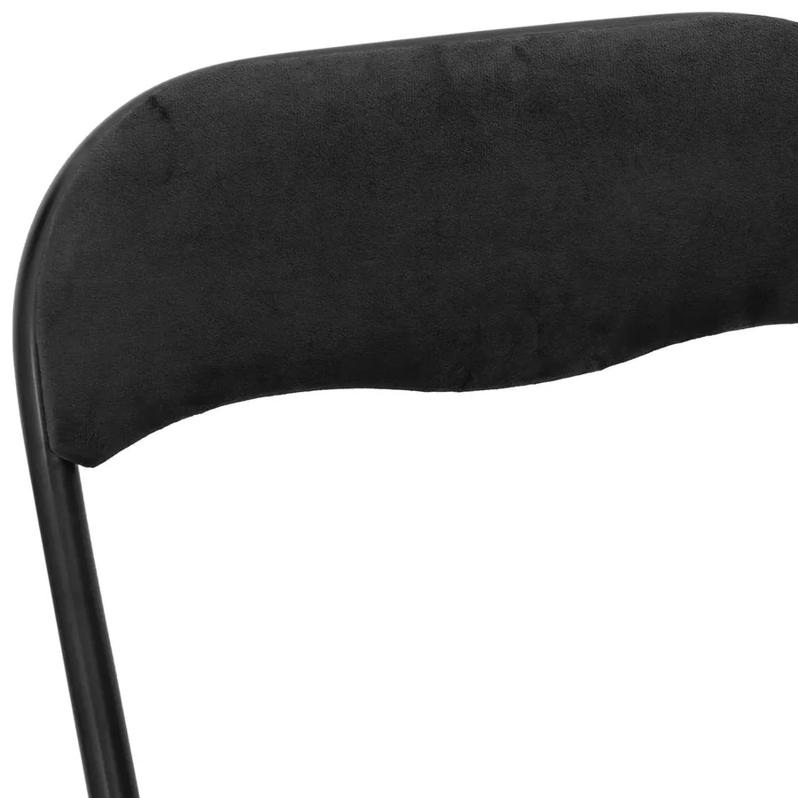 Chaise pliante 2 pcs Noir 48 x 44 x 78 cm Velours - 9
