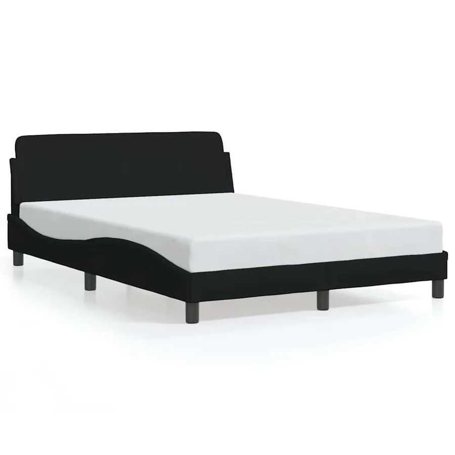 Cadre de lit Dover noir 135 x 190 cm en tissu - 2