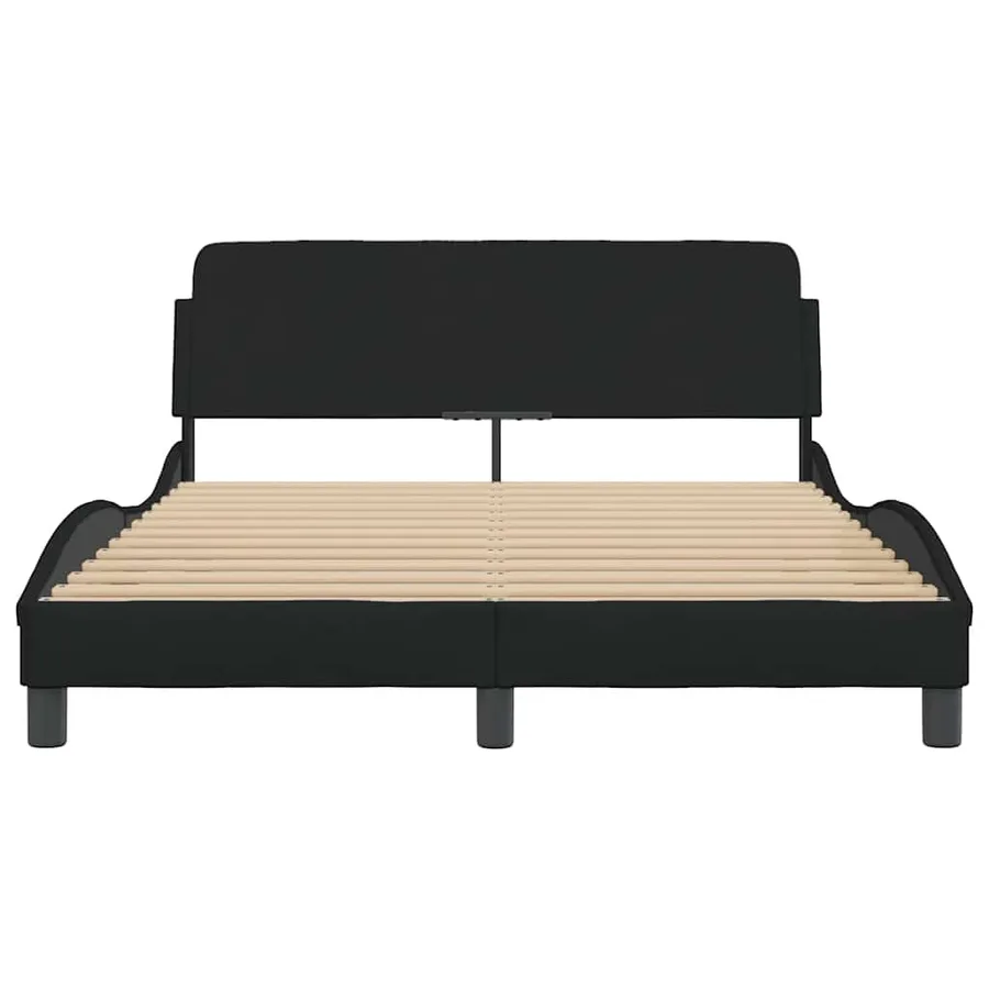 Cadre de lit Dover noir 135 x 190 cm en tissu - 4