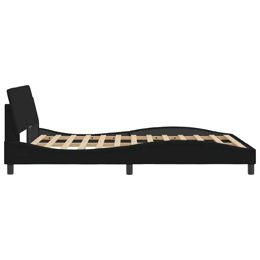 Cadre de lit Dover noir 135 x 190 cm en tissu - 5