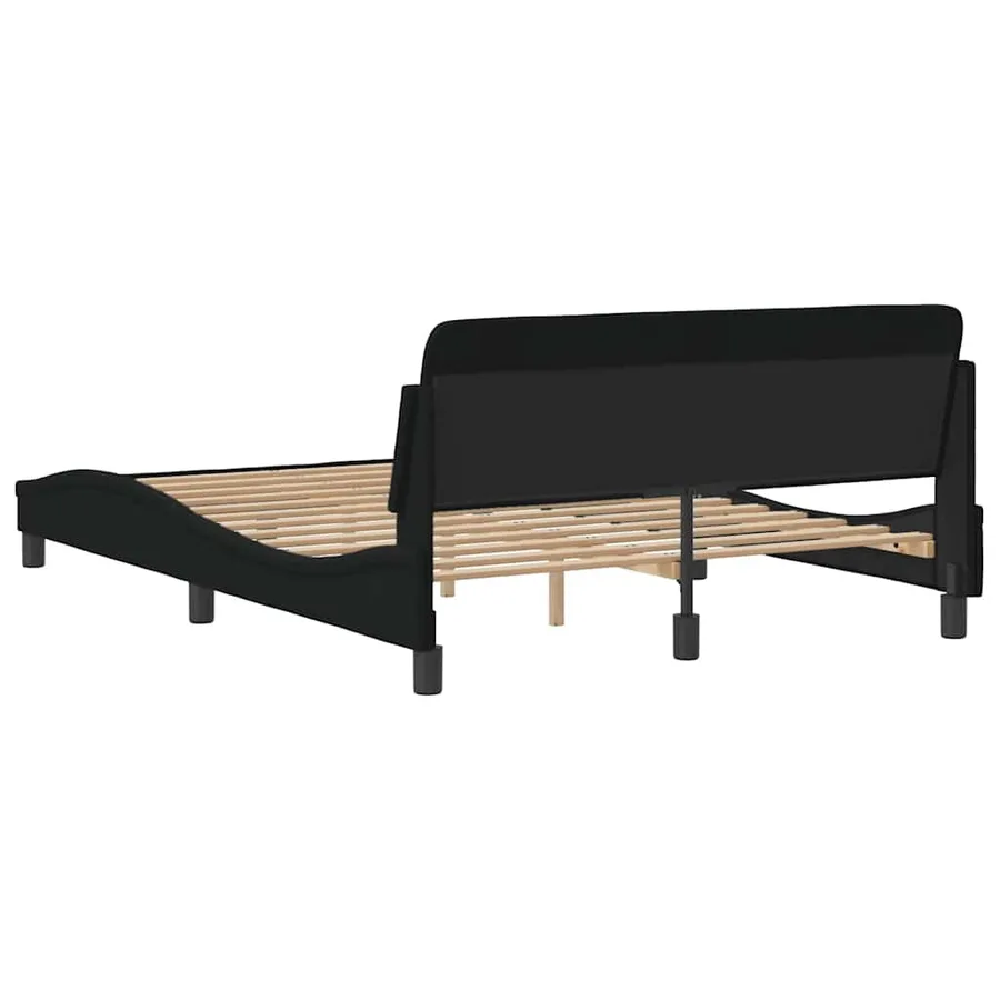 Cadre de lit Dover noir 135 x 190 cm en tissu - 6