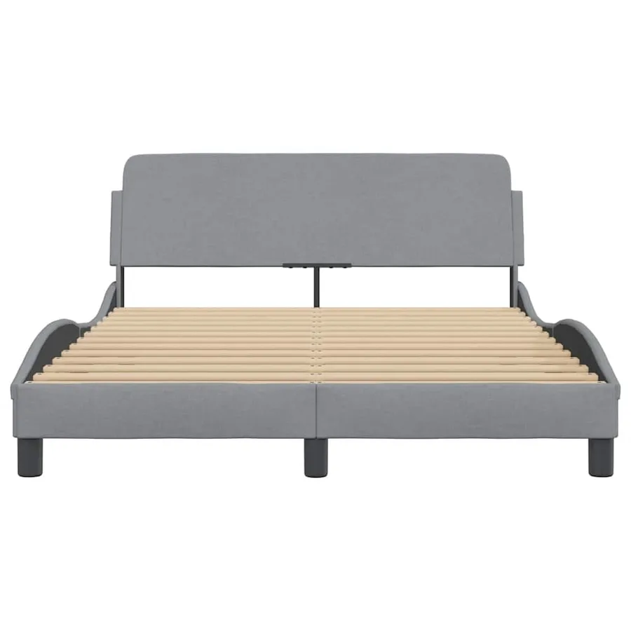 Cadre de lit Dover Gris clair 135 x 190 cm tissu - 4