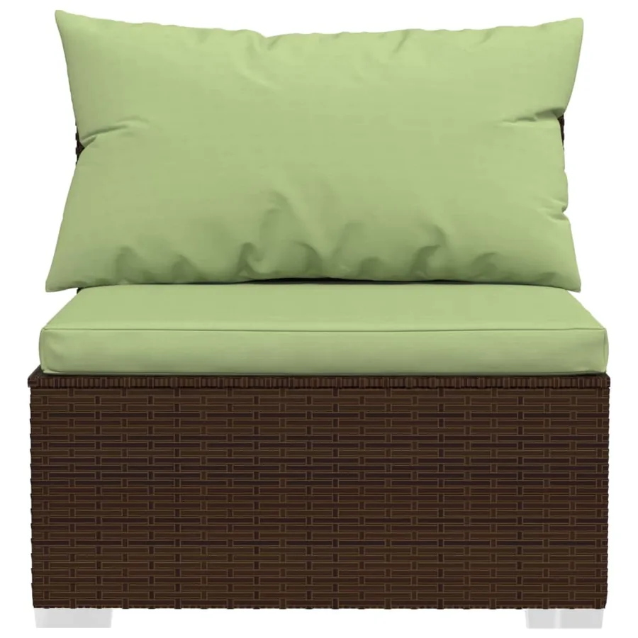 Salon de jardin 2 pcs avec coussins Résine tressée Marron - 4