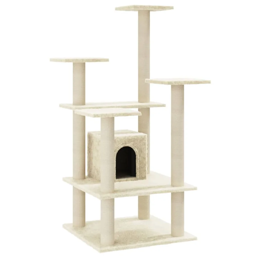Arbre à chat avec griffoirs en sisal Crème 110 cm - 2