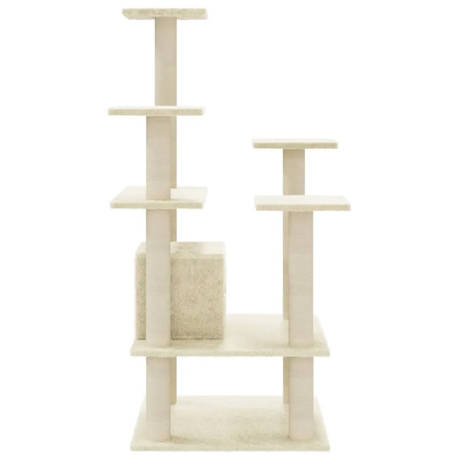 Arbre à chat avec griffoirs en sisal Crème 110 cm - 5