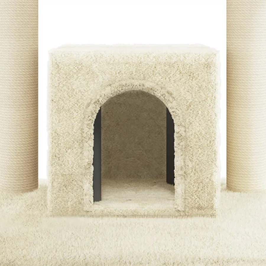 Arbre à chat avec griffoirs en sisal Crème 110 cm - 7