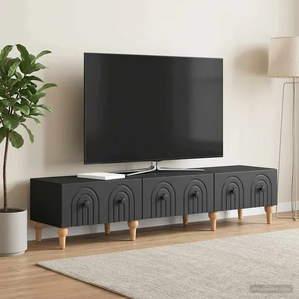 Meuble TV avec tiroir Noir 147 x 34,5 x 30 cm Bois d'ingénierie