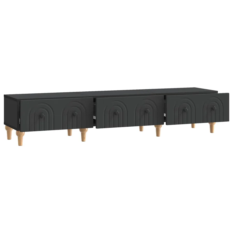 Meuble TV avec tiroir Noir 147 x 34,5 x 30 cm Bois d'ingénierie - 5