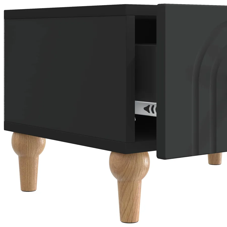 Meuble TV avec tiroir Noir 147 x 34,5 x 30 cm Bois d'ingénierie - 9