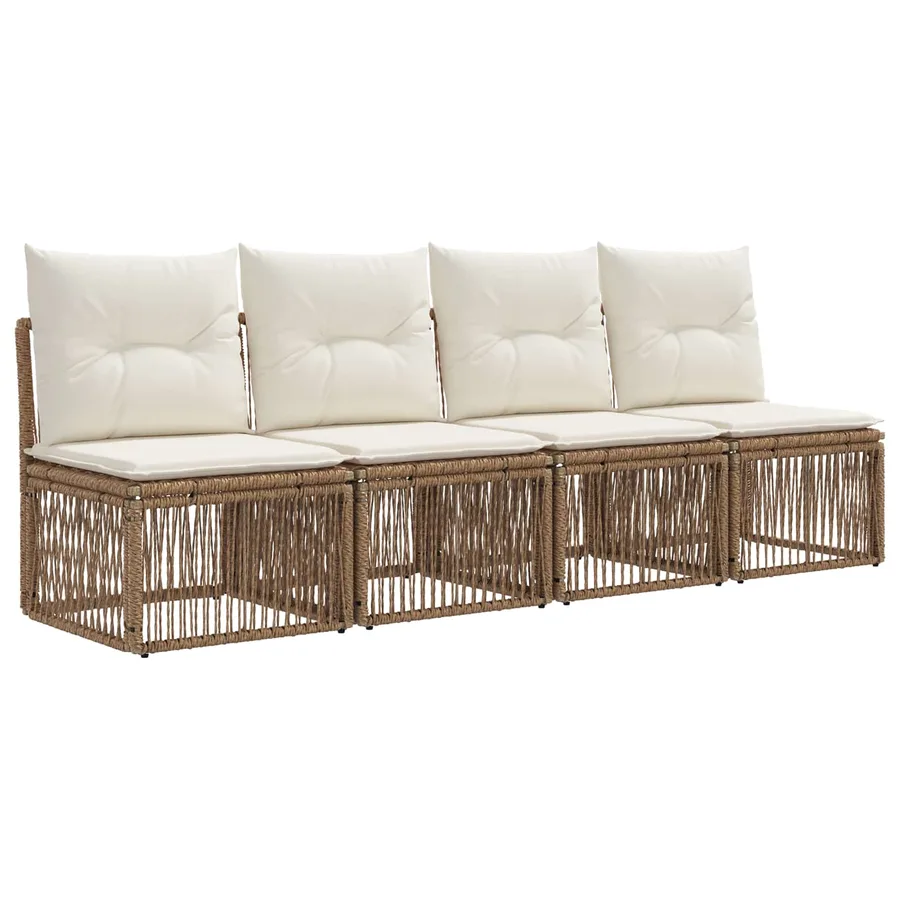 Ensemble de canapé de jardin 10 pcs Beige polyrotin - 4