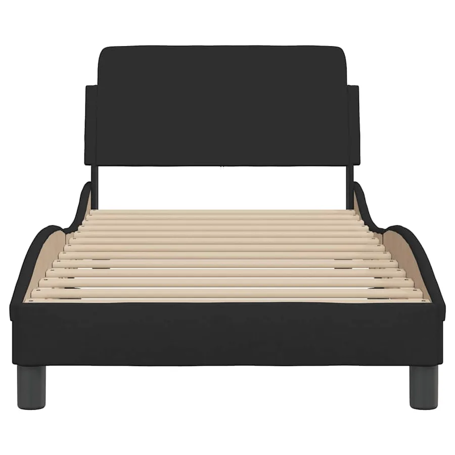 Cadre de lit Dover noir 90x190 cm en tissu - 4