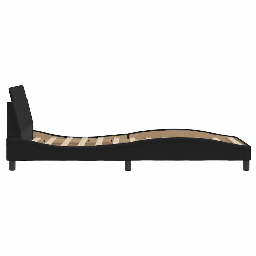 Cadre de lit Dover noir 90x190 cm en tissu - 5