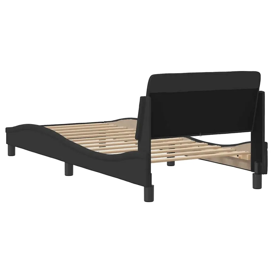 Cadre de lit Dover noir 90x190 cm en tissu - 6