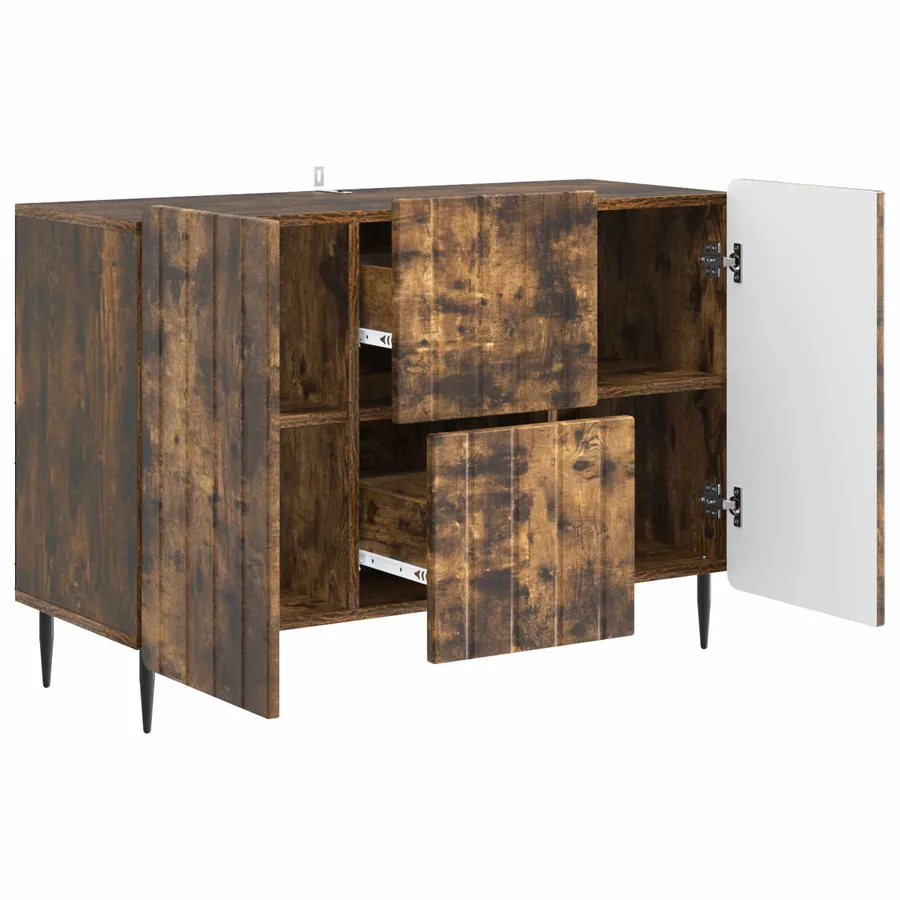 Buffet Chêne fumé 89 x 34,5 x 62 cm Bois d'ingénierie - 5