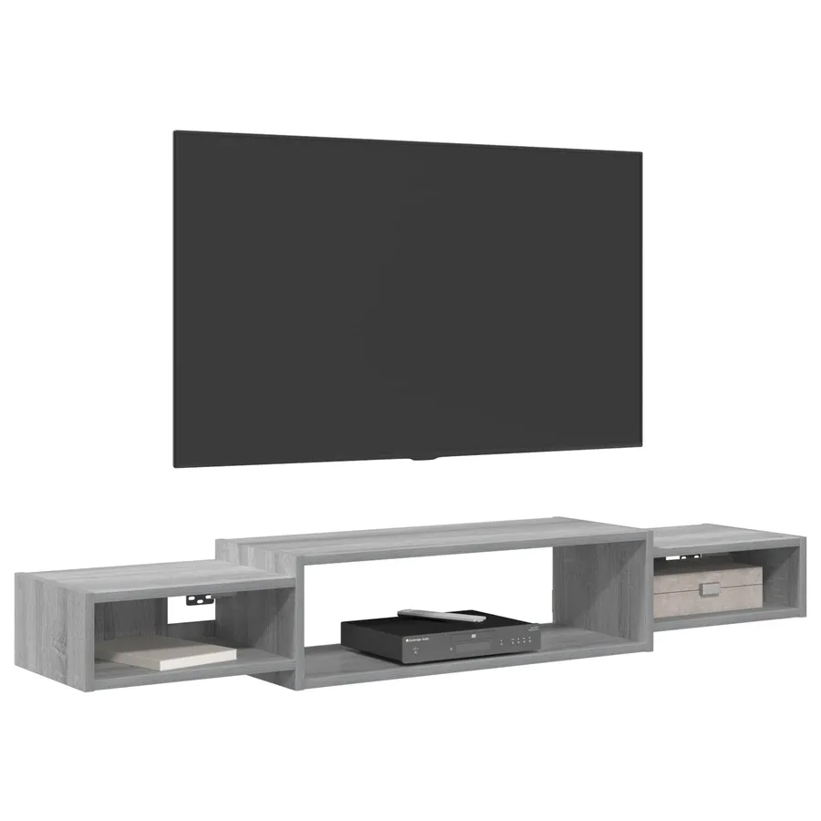 Meuble TV mural Montage mural Sonoma gris 140 x 28 x 21 cm - 3