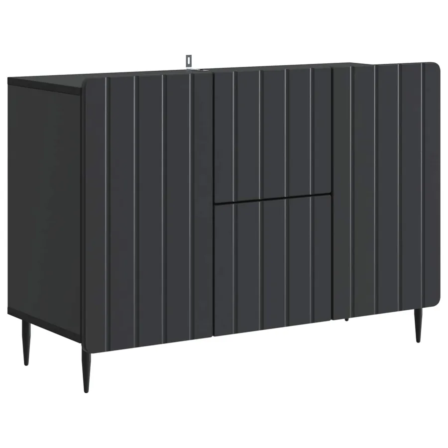 Buffet avec tiroir Noir 89 x 34,5 x 62 cm Bois d'ingénierie - 2