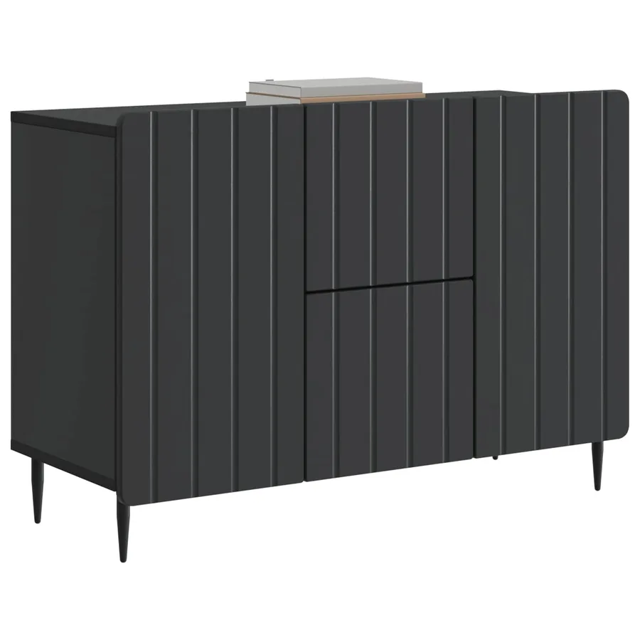 Buffet avec tiroir Noir 89 x 34,5 x 62 cm Bois d'ingénierie - 3