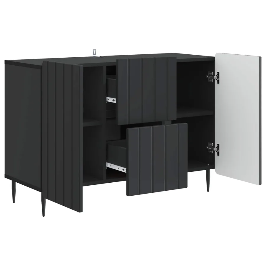 Buffet avec tiroir Noir 89 x 34,5 x 62 cm Bois d'ingénierie - 5
