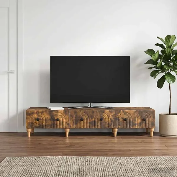 Meuble TV Chêne fumé 147 x 34,5 x 30 cm Bois d'ingénierie
